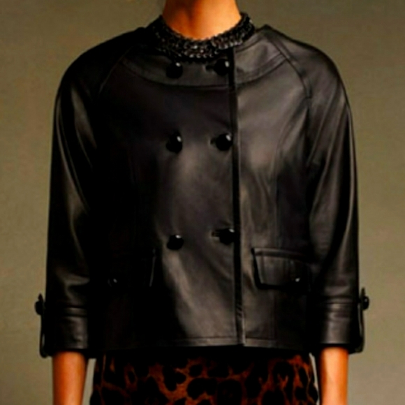 talbots leather jacket